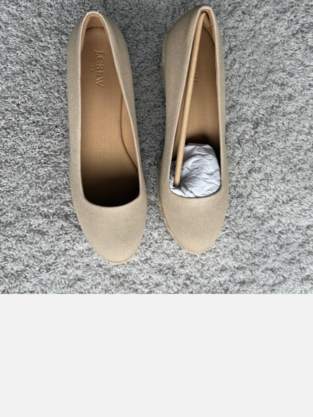 J. CREW Women's Beige Espadrille Wedge Pumps - Picture 2 of 4